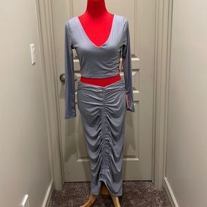 NEW 2pc Ruched skirt / Crop Top